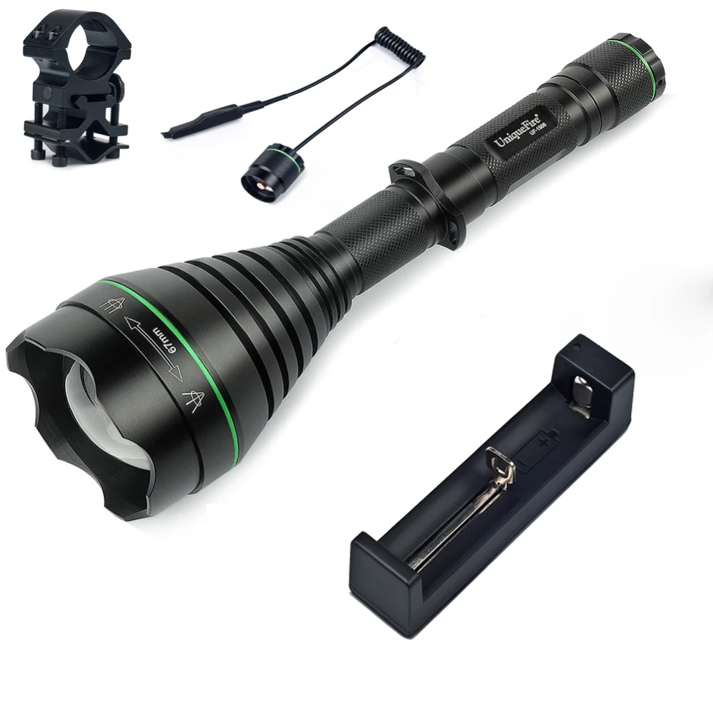 UniqueFire UF-1508 T67 Hunting Flashlight 3 Modes XRE Red Light Led Bulb Torch + Mount+Tail Swtich+Charger For Hunting,Camping