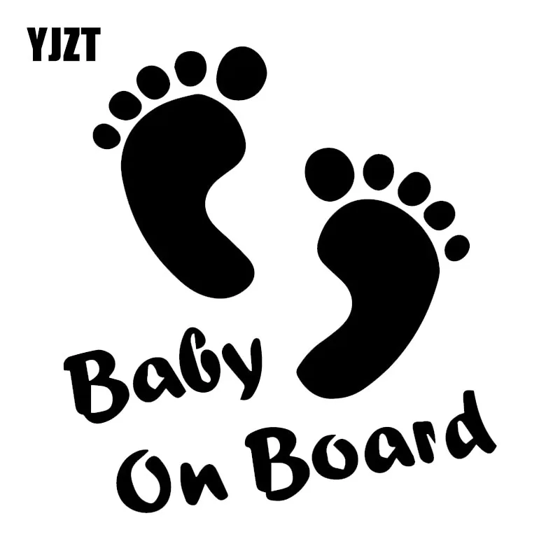 

YJZT 15.8X17CM Cute Cartoon Rear Windshield Decoration Vinyl Decal BABY ON BOARD Warning Car Sticker C25-0109