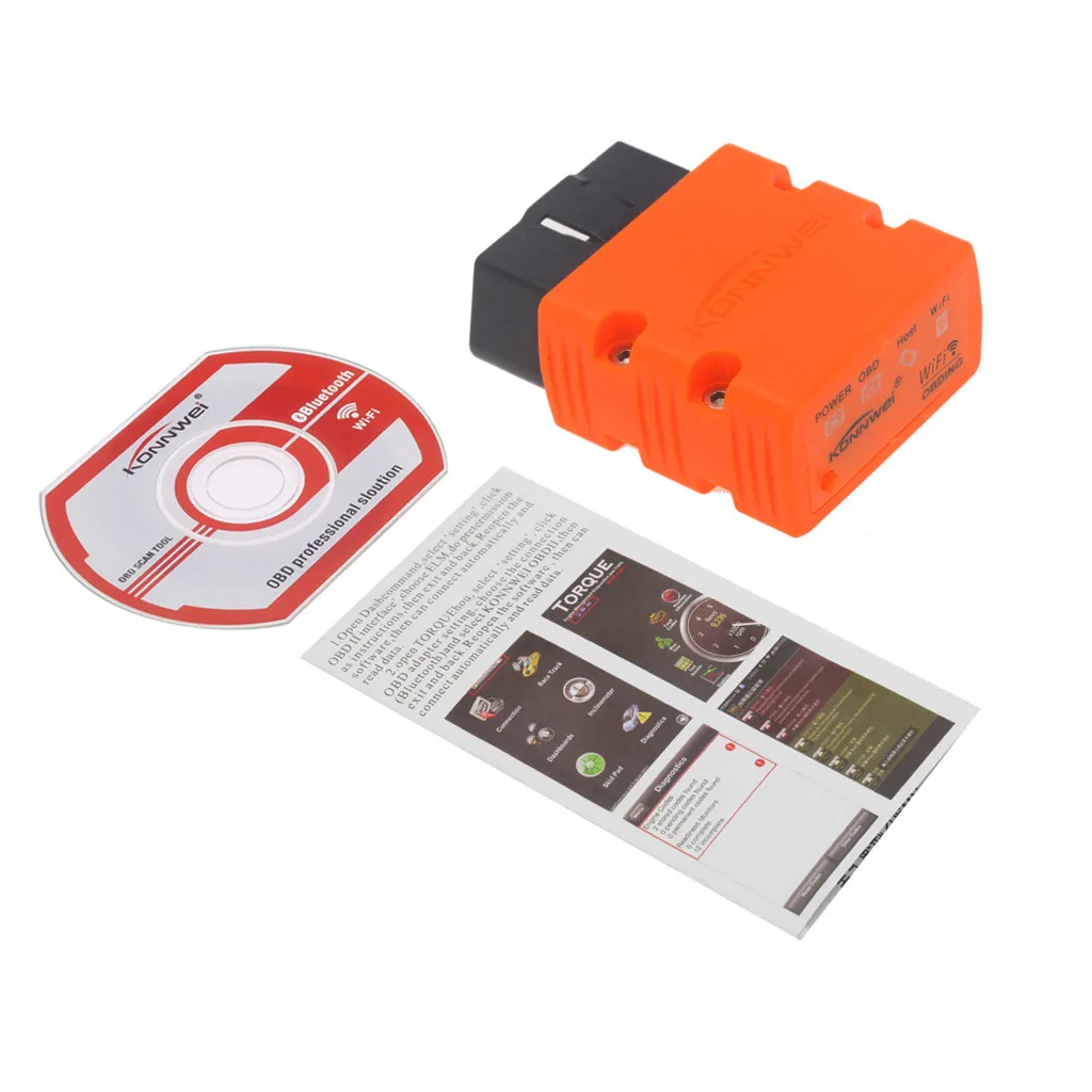 Автомобильный сканер 2019 KONNWEI KW902 WiFi ELM327 OBD2 диагностический obd ii ридер для iOS и
