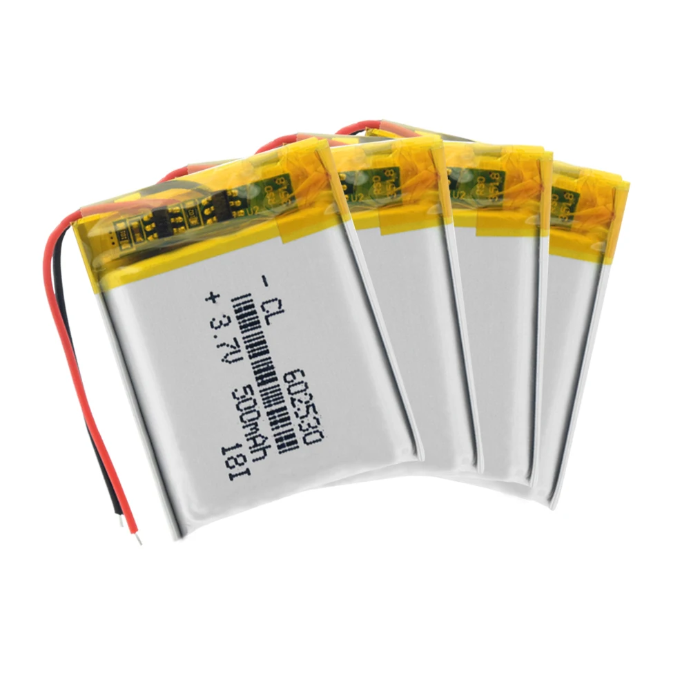4Pcs 3,7 v литий-полимерный аккумулятор 062530 602530 500MAH литий-ионный аккумулятор для MP3 MP4 игрушки gps навигация цифровые продукты - Цвет: 4Pcs