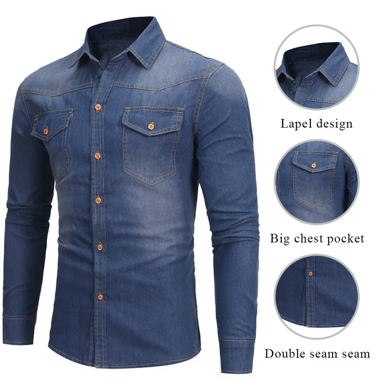 CYSINCOS модная мужская джинсовая рубашка кардиган повседневная приталенная