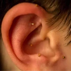 100 шт., Qizhou Ушная игла для иглотерапии, золотистыеСеребристые серьги-гвоздики