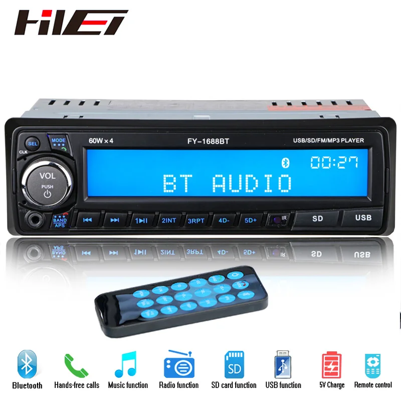 НОВЫЙ 12 В Bluetooth Car Радио Стерео FM MP3 Аудио USB SD AUX Авто Электроника авторадио 1 DIN ото