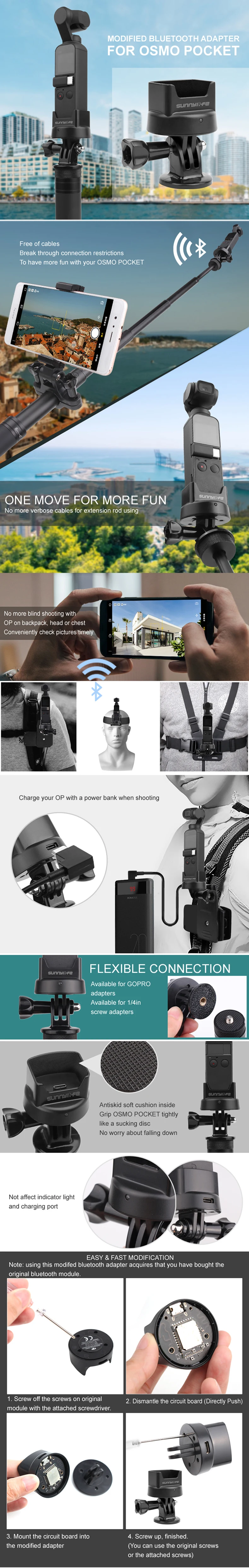 Для DJI Osmo карманные аксессуары Беспроводная Зарядная база ручной карданный bluetooth-контроллер крепление для DJI Osmo Карманный карданный