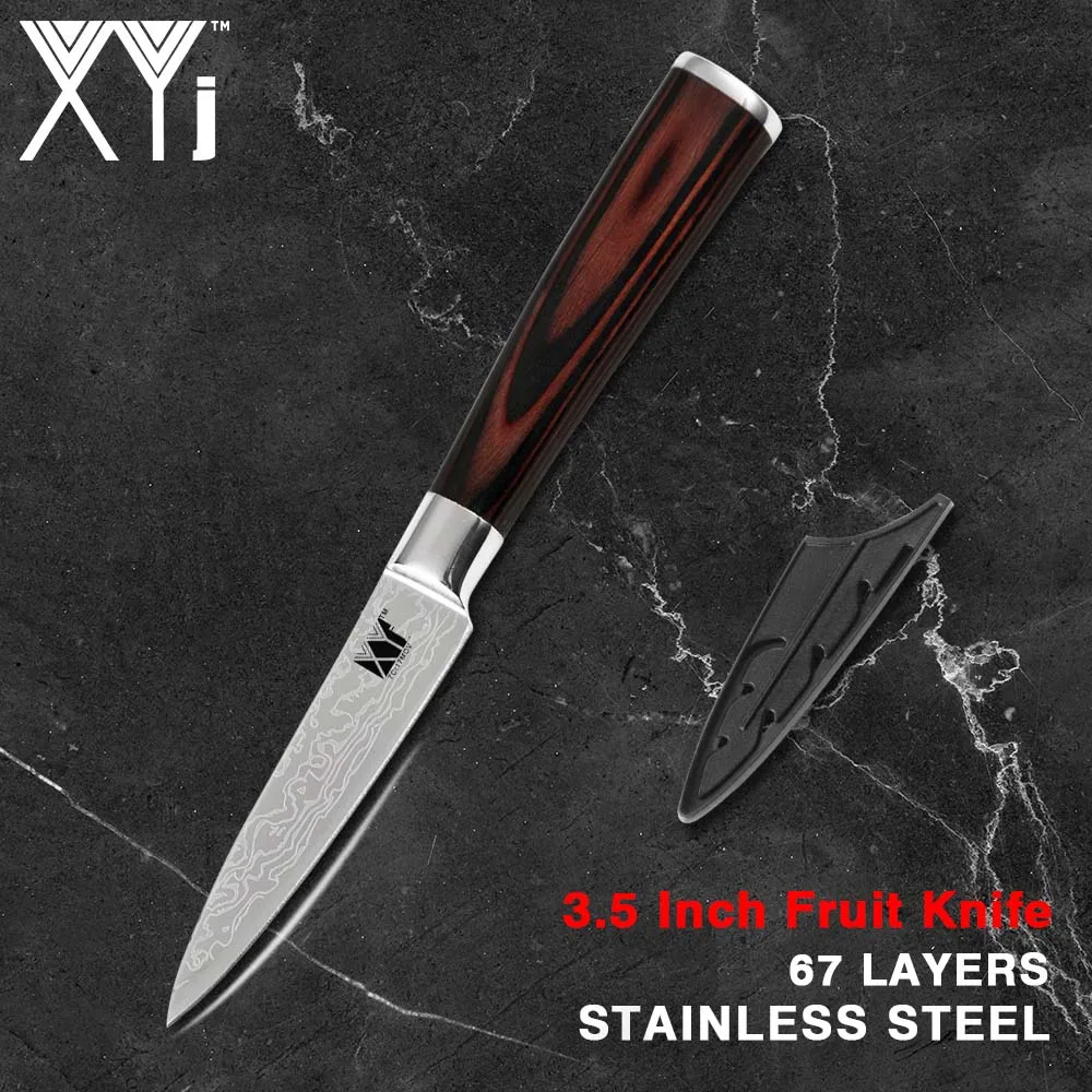 A 3.5 inch Fruit XYj 7 дюймов нож Santoku кухонные ножи для приготовления ножей острый нож для нарезания овощей нож резак для мясо рыба кухонные инструменты - Цвет: A 3.5 inch Fruit