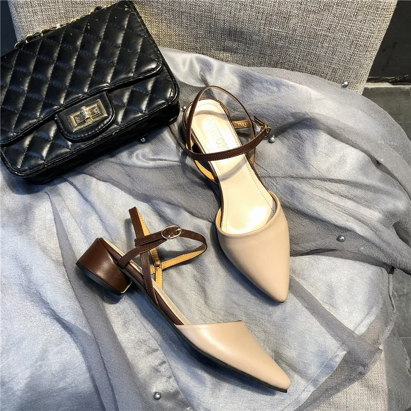 Туфли лодочки женские из экокожи босоножки на среднем каблуке заостренный носок