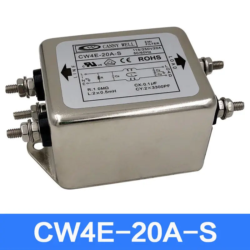 GZLOZONE 1 шт. CW4E анти-помех EMI Мощность фильтр очиститель 10/20 Вт 30 40A L11-2 | Электроника