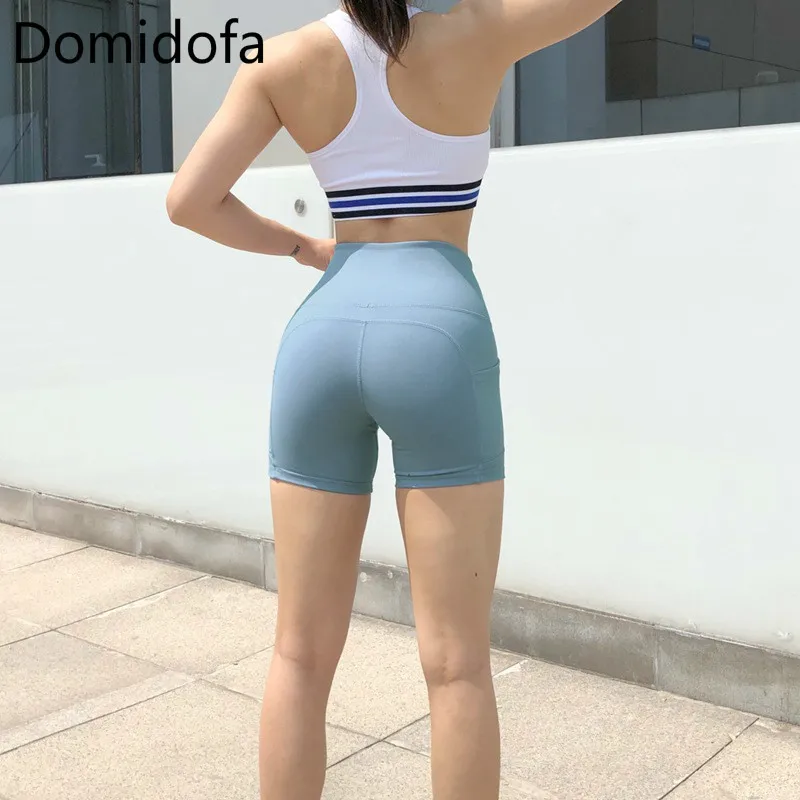 Женские спортивные шорты для йоги Domidofa эластичной силы бодибилдинга закрытого