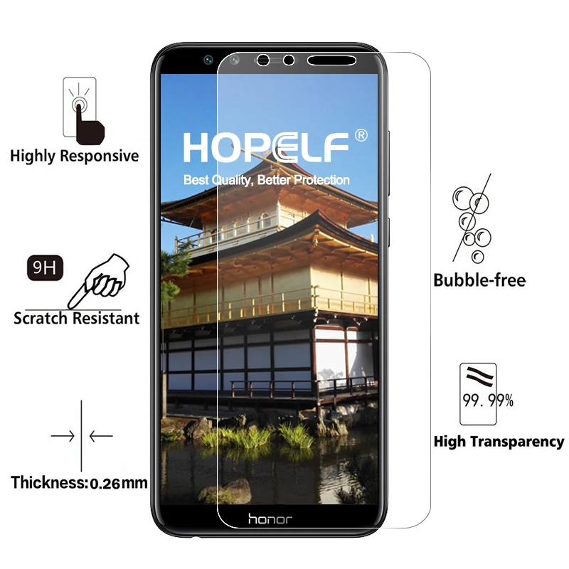 Закаленное Стекло для huawei Honor 9 Lite Экран протектор H 2.5D на телефон защитный