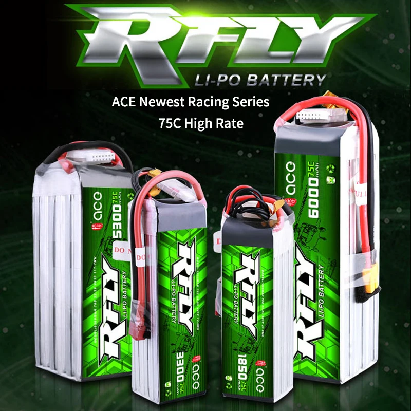 ACE RFLY R-fly 6S перезаряжаемая Lipo батарея 1850mAh 3300mAh 5300mAh 6000mAh 75C 700 вертолет 70 90 Ducted самолет БПЛА Дрон