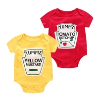 yummz tomato ketchup yellow mustard red and yellow bodysuit baby boy twins baby clothes twins baby boys girls ds9