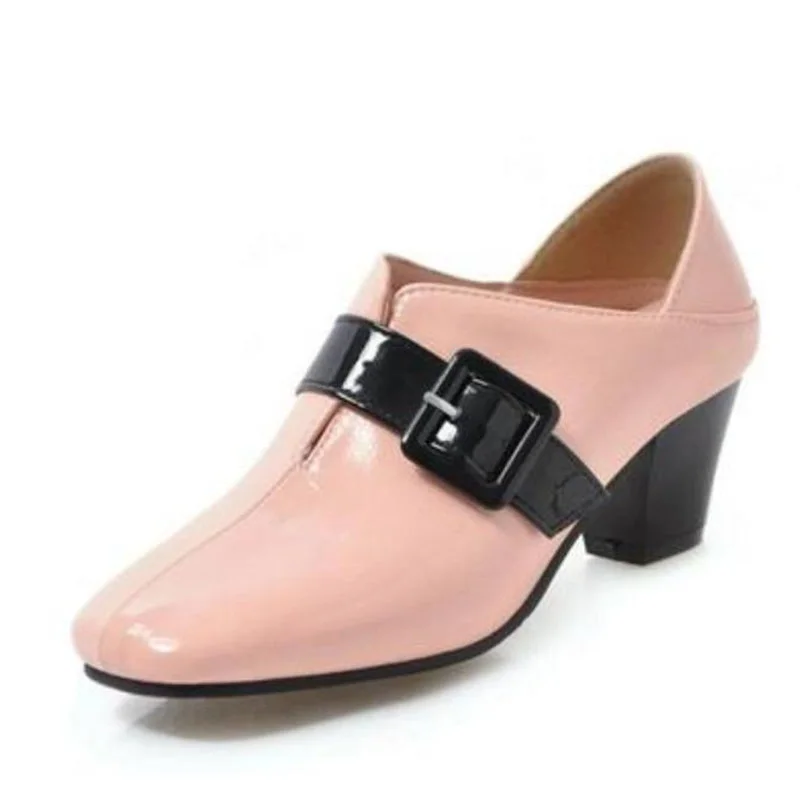 Женские лоферы в британском стиле черные туфли лодочки из искусственной кожи с