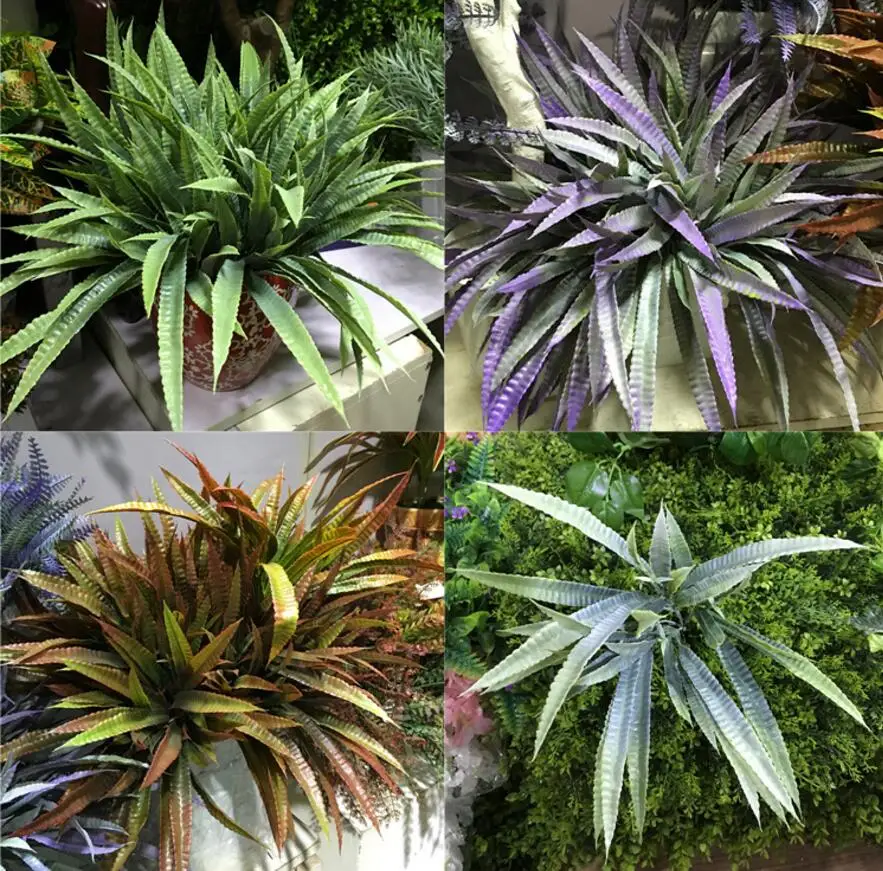 10 шт. искусственный хлорофитум листья ветки зелени для растений стены фон