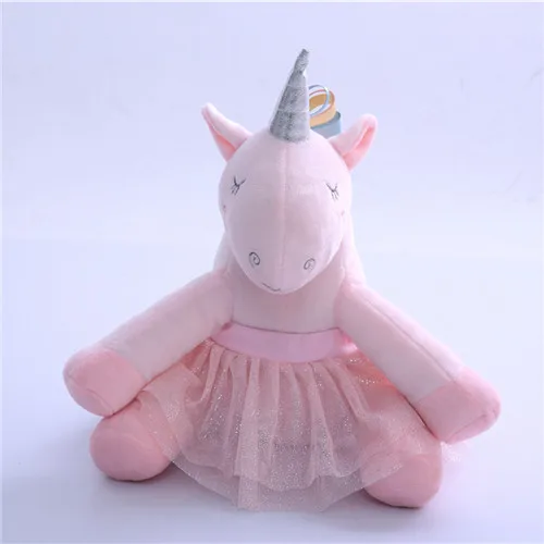 Розовый 30cm 1pc Kawaii Ballet Unicorn Stuffed Plush Doll Baby Lovely Unicorn Animal Soft Cotton Plush Toys Kids Cute High Quality Gifts - Цвет: Розовый