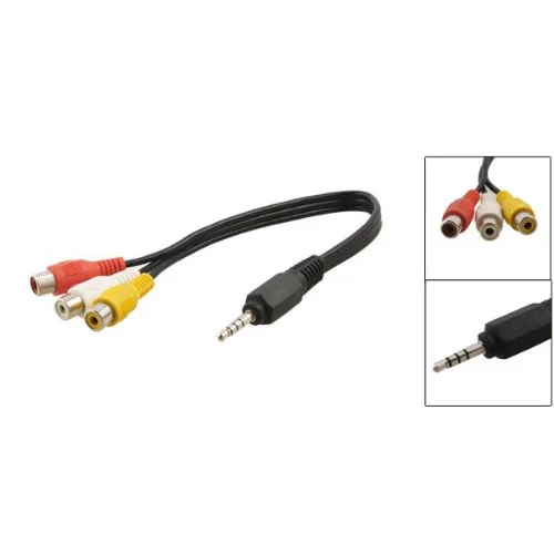 Авто Новый 25 см/10 &quotчерный 3 5 мм штекер до RCA кабель-переходник с внутренней
