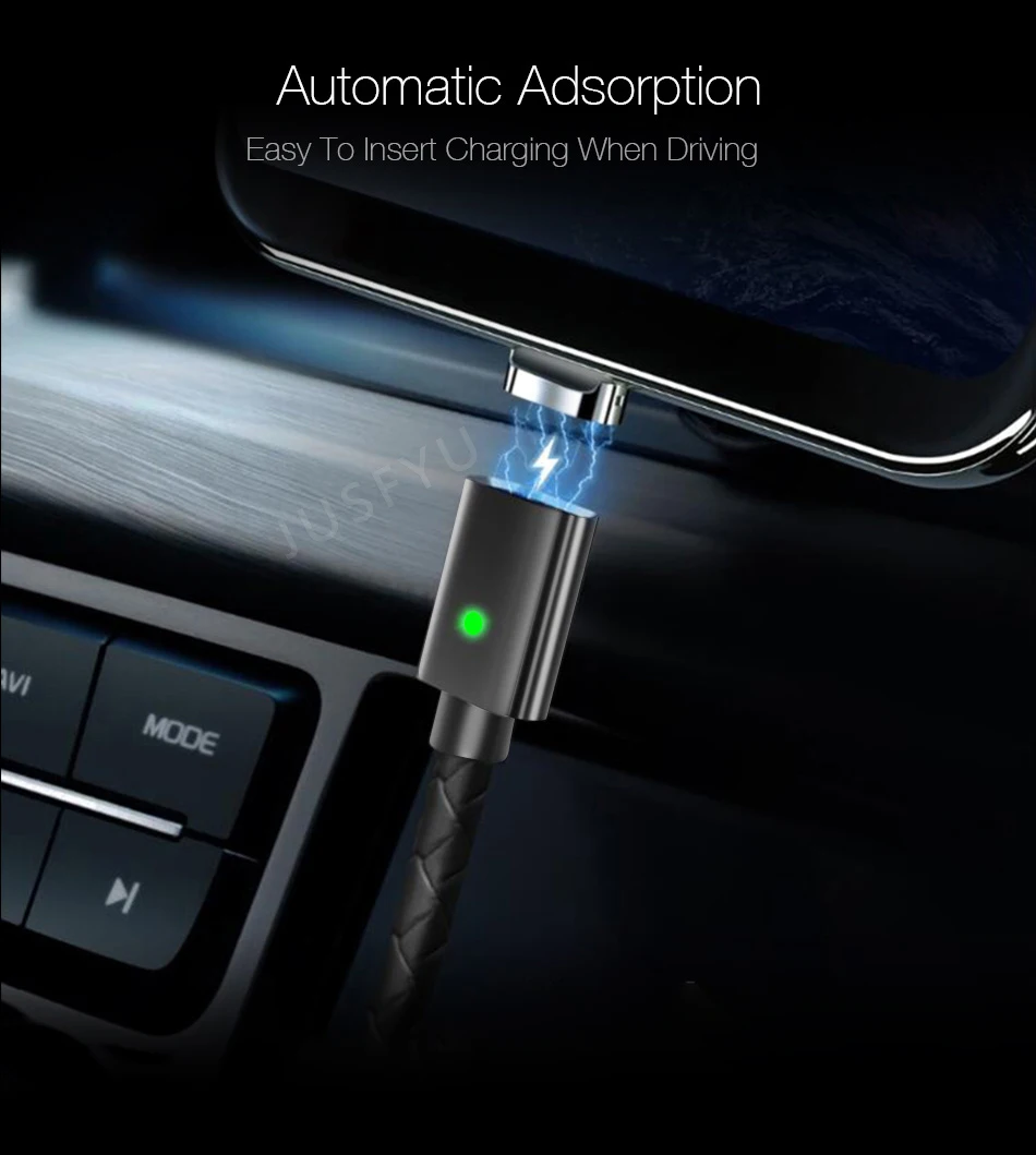 Магнитный кабель из искусственной кожи 3 А, кабель Micro usb type-C, 1 м, для быстрой зарядки, USB C, магнитное зарядное устройство для iPhone, samsung, Xiaomi, Кабо