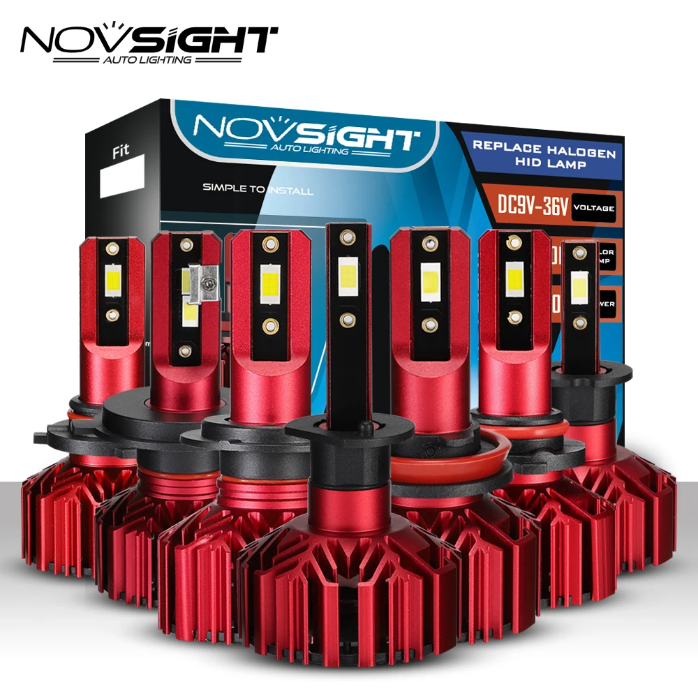 NOVSIGHT автомобилей головной светильник лампы H7 H4 светодиодный H8/H11 HB3/9005 HB4/9006 H1 H3 60 Вт 10000lm Авто лампы фары 6000 К светильник