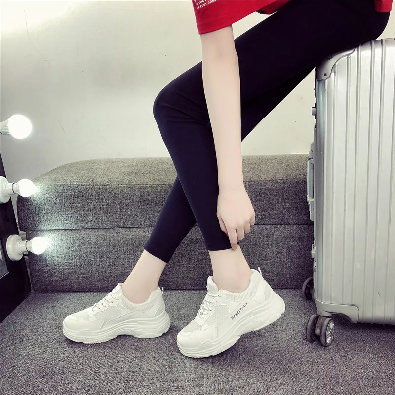 Women Old Sneakers 2019 New Spring Autumn Net Red Korean Version of Harajuku Style Wild Mesh Casual Shoes Female | Обувь
