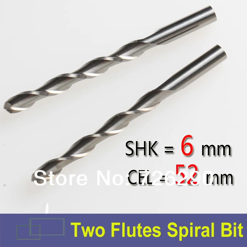 2pcs Shank 6x52mm 2 Flutes Engraving Bits End Mill CNC Router Bit With Hot Sell | Инструменты