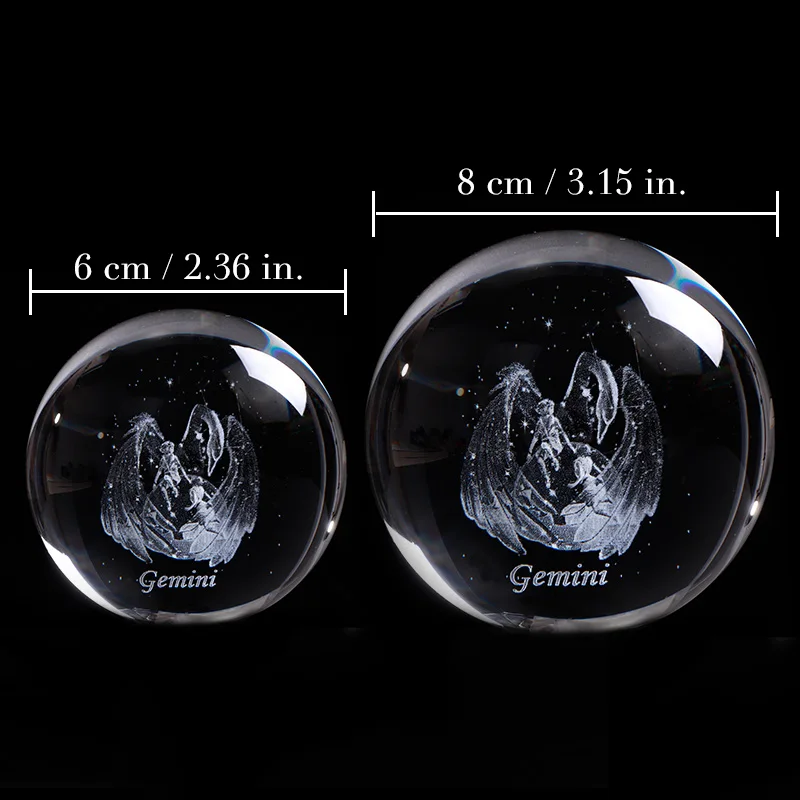 3D Хрустальный шар Gemini Zodiac с лазерной гравировкой для украшения дома Звездные