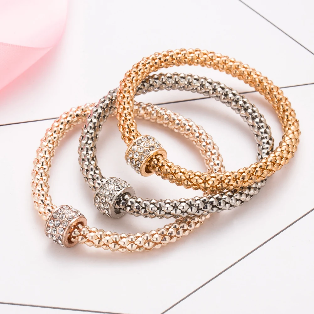 FAMSHIN 3 шт унисекс индивидуальный эластичный кристалл круглая цепочка