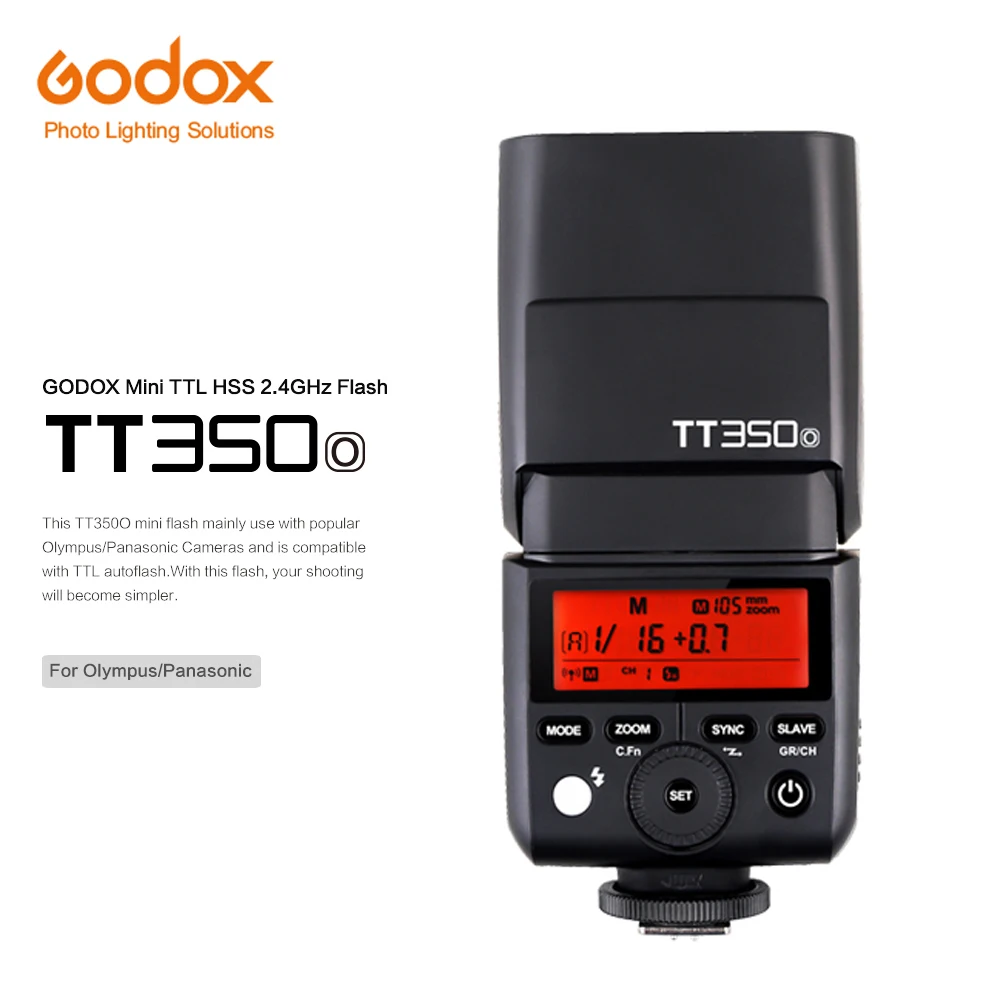 Мини вспышка GODOX TT350 светильник 2 4G беспроводной HSS TLL 1/8000s Master Speedlite для камеры Olympus