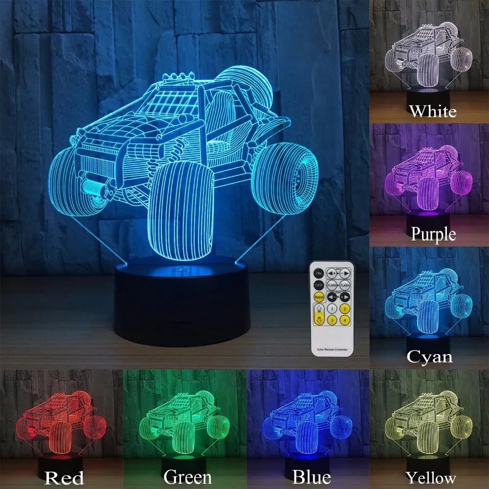

Off-Road Vehicle Decoration 7 Colors Change with Remote Baby Night Light Beside Lamp Children's Lights As a Birthday Party Gift