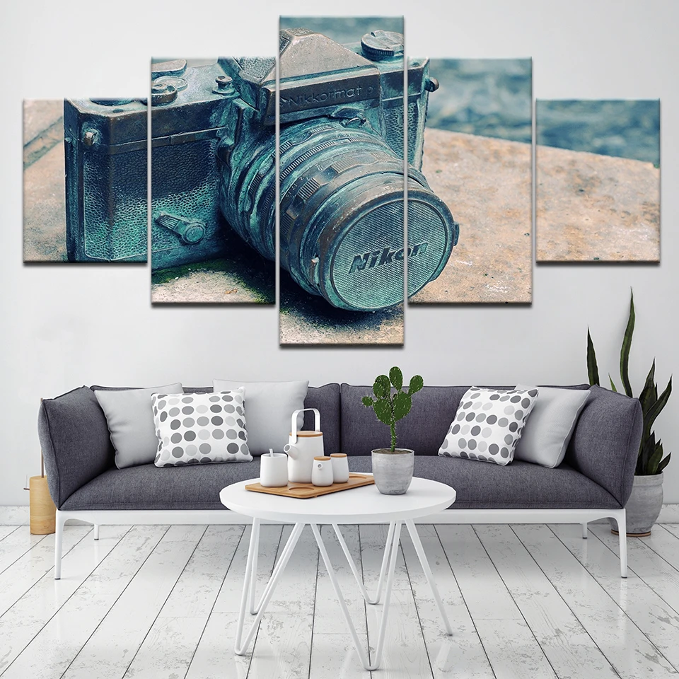 Картины на холсте модульная фотографии 5 шт. старый ретро камера обои HD печать