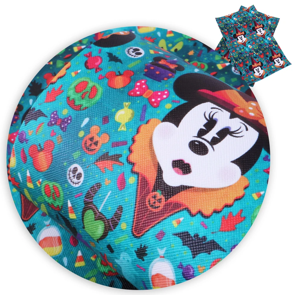 1072464001 20*34 см животных Мышь печатных искусственная Синтетическая кожа ткань, из кусков, для волос с бантом Сумка Чехол-Кошелек для телефона «сделай сам», 1Yc6664 - Цвет: 1072464001