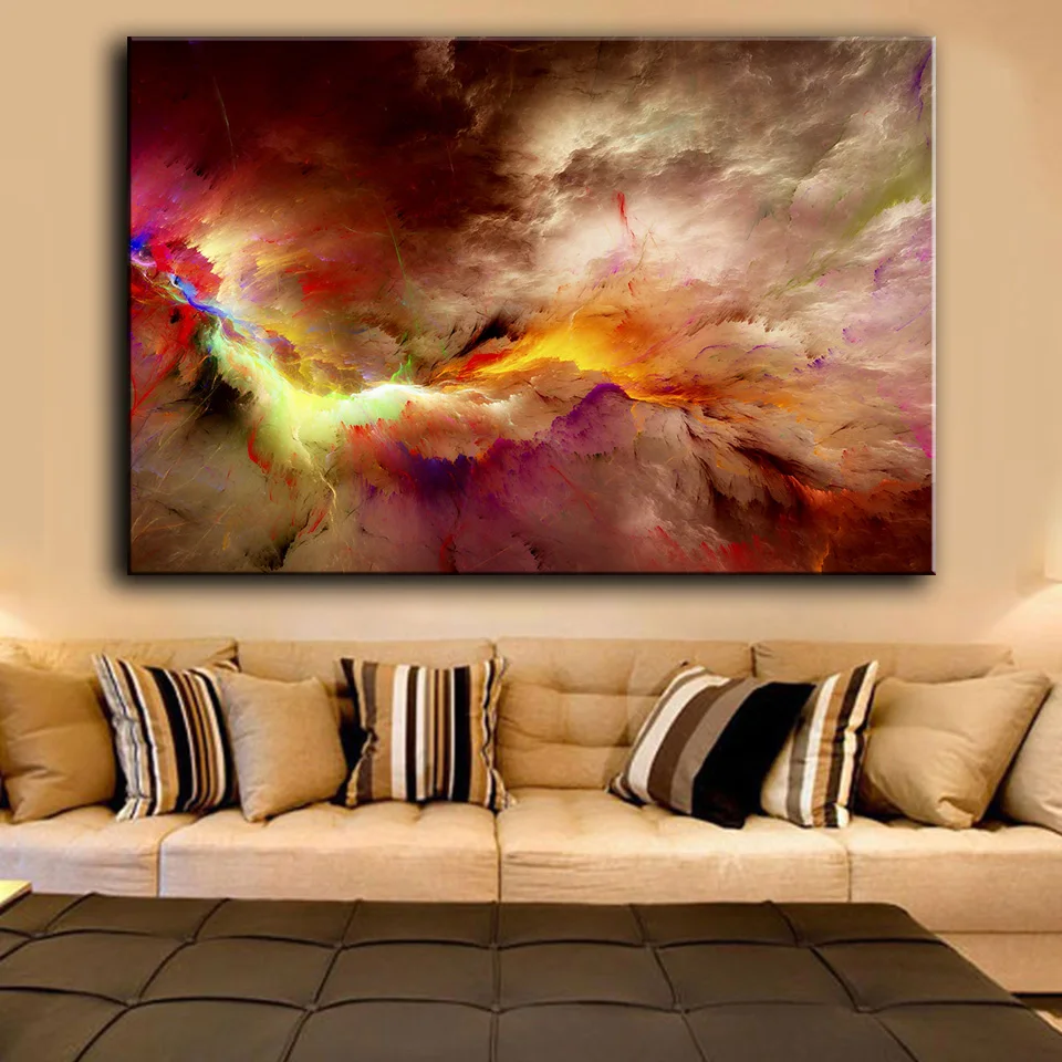 

AAVV Canvas Art Home Decor Printed Oil Painting Wall Pictures For Living Room Abstract unreal Clouds No Frame