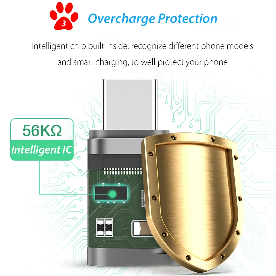 Переходник с Micro USB мама на Type C папа 3 шт.|Переходники и адаптеры| |