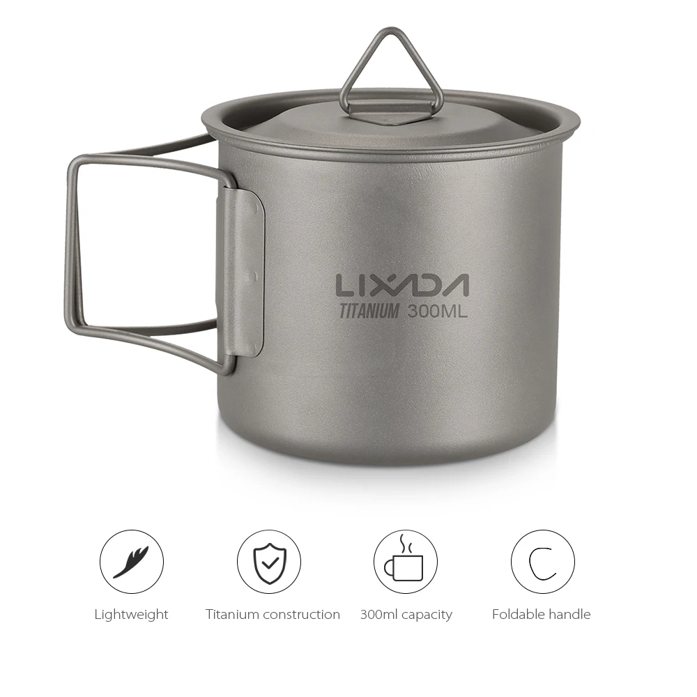 Lixada, титановая посуда Campimg, кружка для воды, походная посуда, набор для пикника на открытом воздухе, походная посуда, набор столовых приборов