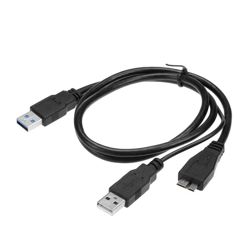 Высококачественный высокоскоростной кабель USB 3 0 Dual Power Y Shape 2 X Type A на Micro B внешние
