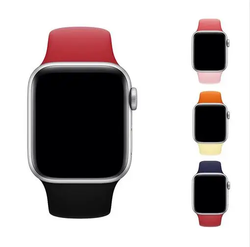 100 шт спорт силиконовой лентой для apple watch серии 4/3/2/1 заменить браслет для наручных часов Watchstrap для apple watch 42mm 38 мм