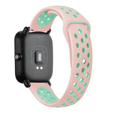 Спортивные браслеты для Xiaomi Huami Amazfit Bip силиконовый ремешок Браслет замена Браслет для Huami Amazfit Bip BIT PACE Lite Youth - Цвет: Pink green