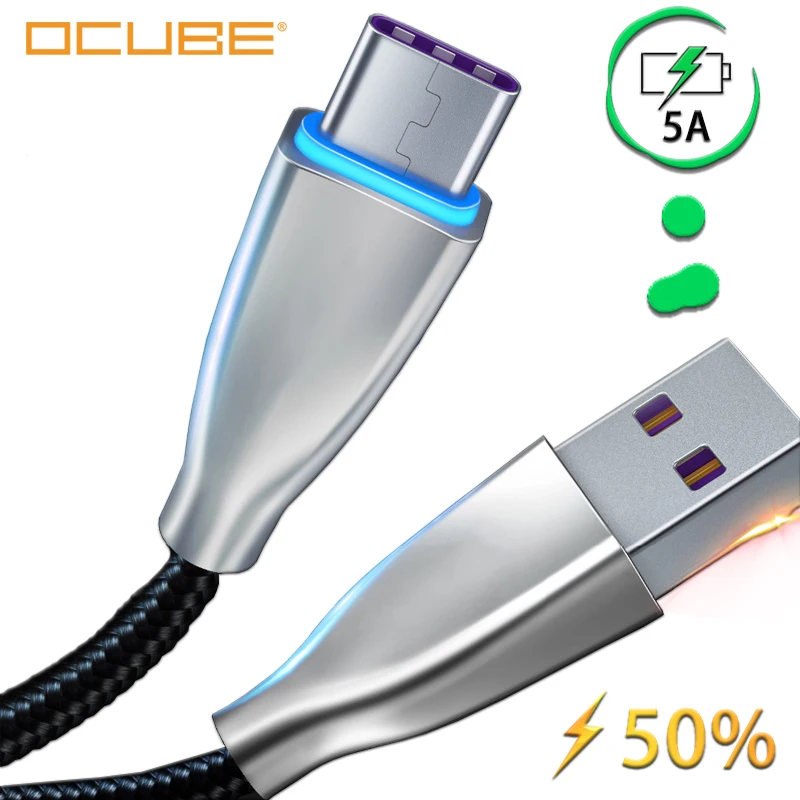 Usb кабель типа C для Huawei Mate 20 10 P20 Pro суперзарядка 5a быстрая зарядка быстрой зарядки