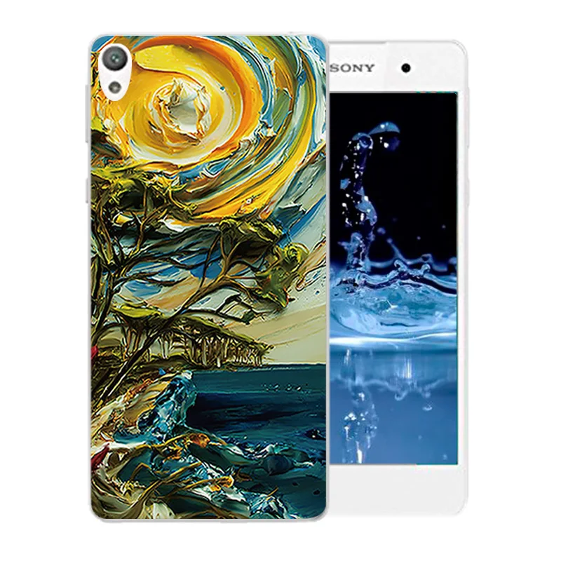 Мягкий силиконовый чехол с бантом Ван Гога для Sony Xperia E5 E 5 F3311 F3313 TPU Capa |