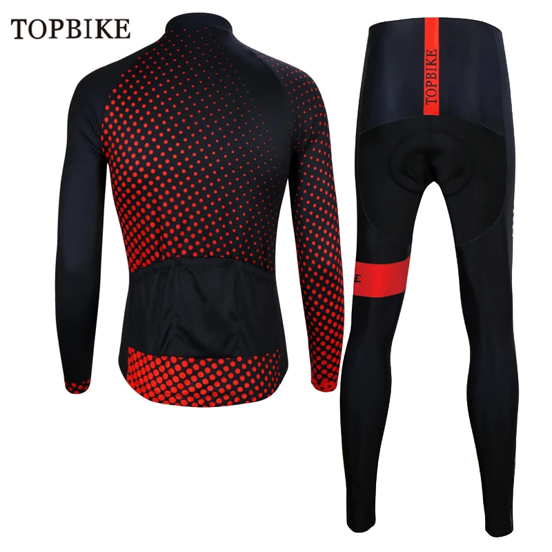 TOPBIKE Мужская велосипедная майка pro team, зимний теплый флисовый комплект с длинным рукавом, ropa ciclismo, велосипедный триатлон, Экипировка для мужчин