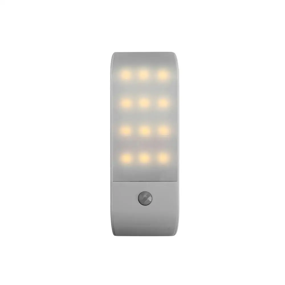 Warm light 12 светодиодный 5 в PIR инфракрасный перезаряжаемый ночной Светильник для гардероба USB детектор движения индукционный датчик шкаф коридор лампа - Цвет: Warm light