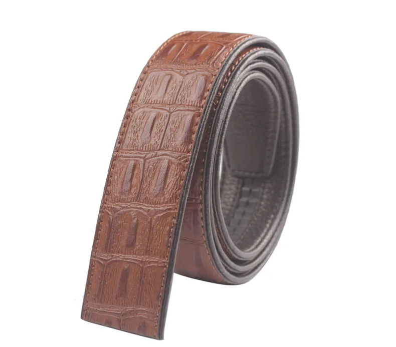 2PCS Crocodile Pattern Automatic Strap Leather Belt 3.5cm Without Buckle