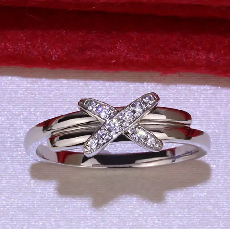 Серебряное кольцо из чистого серебра 925 пробы с буквой X розовое золото на