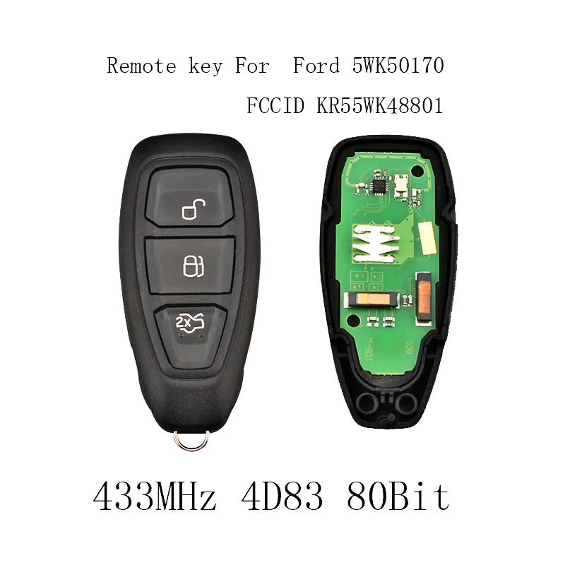 Смарт ключ дистанционного управления с 3 кнопками 433/434 МГц для Ford Focus C Max Mondeo Kuga Fiesta