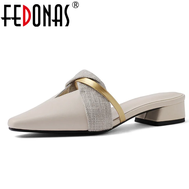 FEDONAS/модные женские туфли из натуральной кожи на высоком каблуке Сезон лето весна