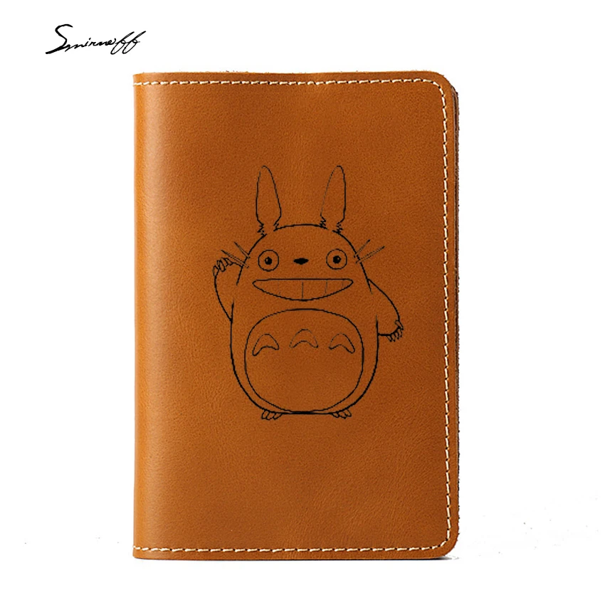 Сумка для паспорта Totoro из натуральной кожи с мультяшным рисунком дорожные