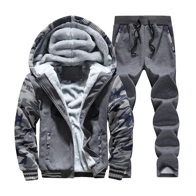 Осенне-зимний теплый мужской спортивный костюм из 2 предметов, толстый свитшот, куртки, спортивные штаны,, фирменный мужской костюм, повседневная спортивная одежда, мужская верхняя одежда