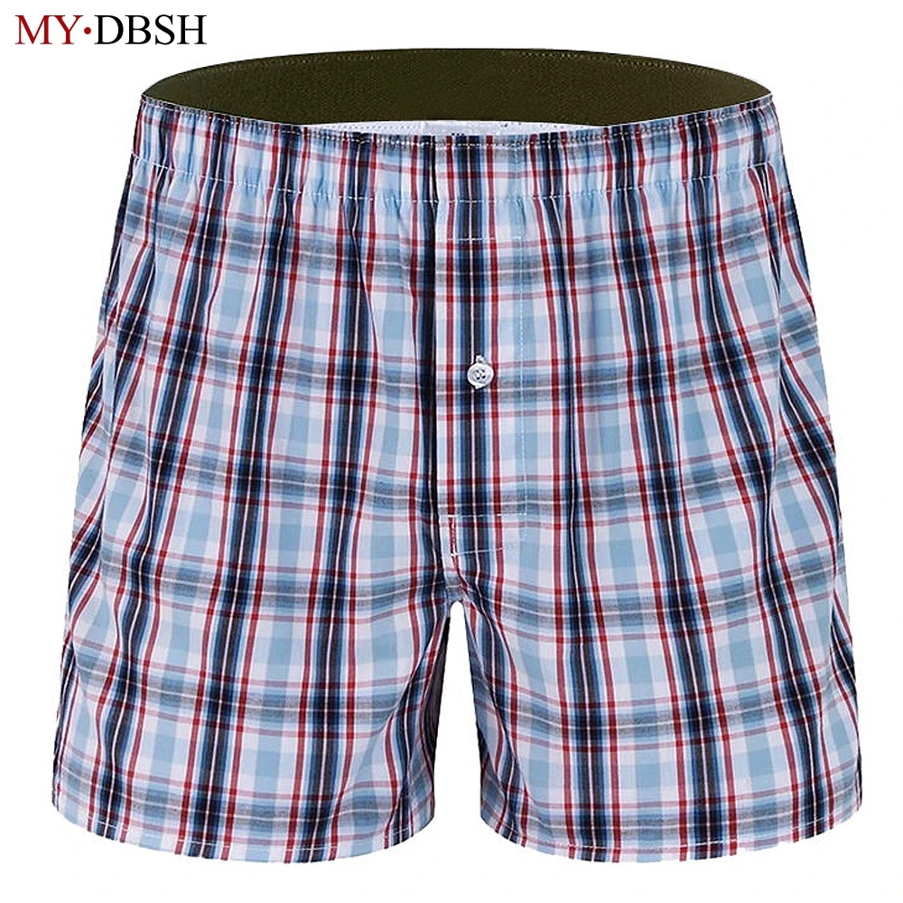 Трусы боксеры мужские хлопковые в клетку удобные мягкие пляжные шорты свободные