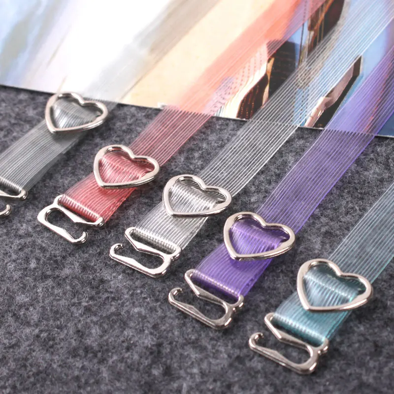 Невидимый прозрачный бюстгальтер с полосками расширенные плечи многоцветные