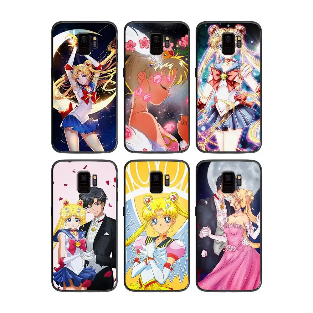 Japanese anime girl warrior magic moon For Samsung Galaxy A5 A6 A7 A8 A9 2018 2019 Plus M10 M20 M30 Soft phone case | Мобильные
