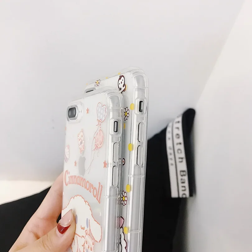 Netarlier Cartoon Case For iPhone 6 6s 4.7 Cute Animals Cinnamoroll Dog Cake Floral Protective Air Cushion Soft Phone Cover |