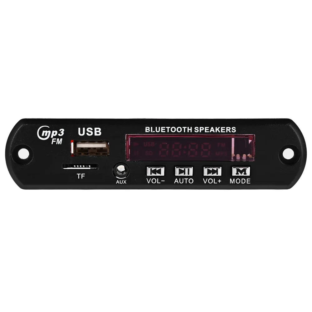 Цифровой светодиодный 12 в Bluetooth MP3 декодер плата с поддержкой батареи FM радио USB TF AUX пульт дистанционного управления для автомобиля XM-19